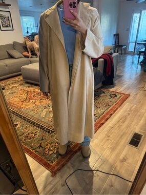 Vintage Long Beige Trench Coat